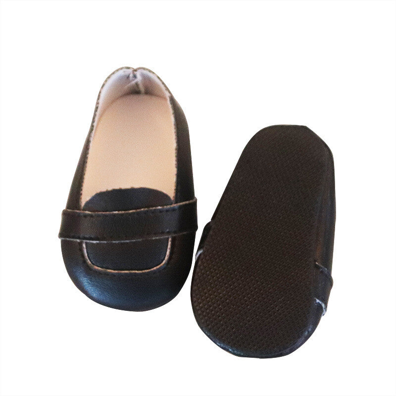 Black Flat Shoes for 18" Dolls footwear Accessories