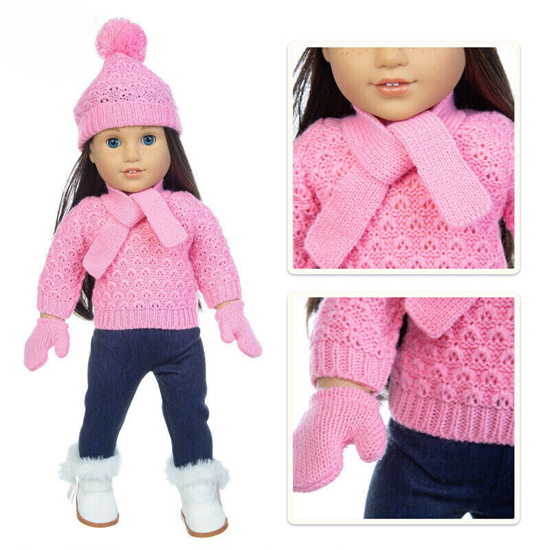 Christmas Skating Outfit Set | Fits 18" Doll Winter Clothes