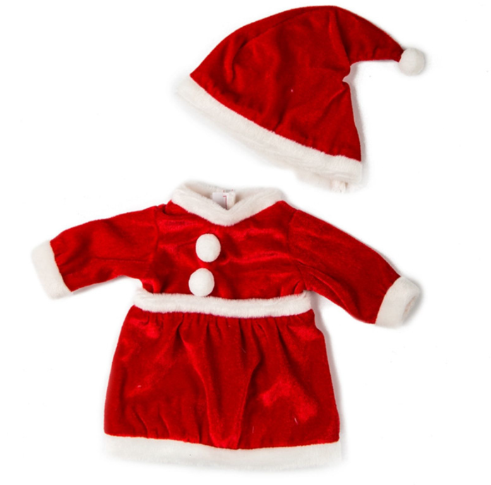 Christmas Santa Dress & Hat Set | Fits 18" Doll Winter Clothes