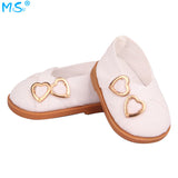 Faux Suede Double Heart Flats for 18" Dolls (Multiple Colors)