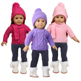 Winter Christmas Skating Outfit Set for 18" Dolls Clothes