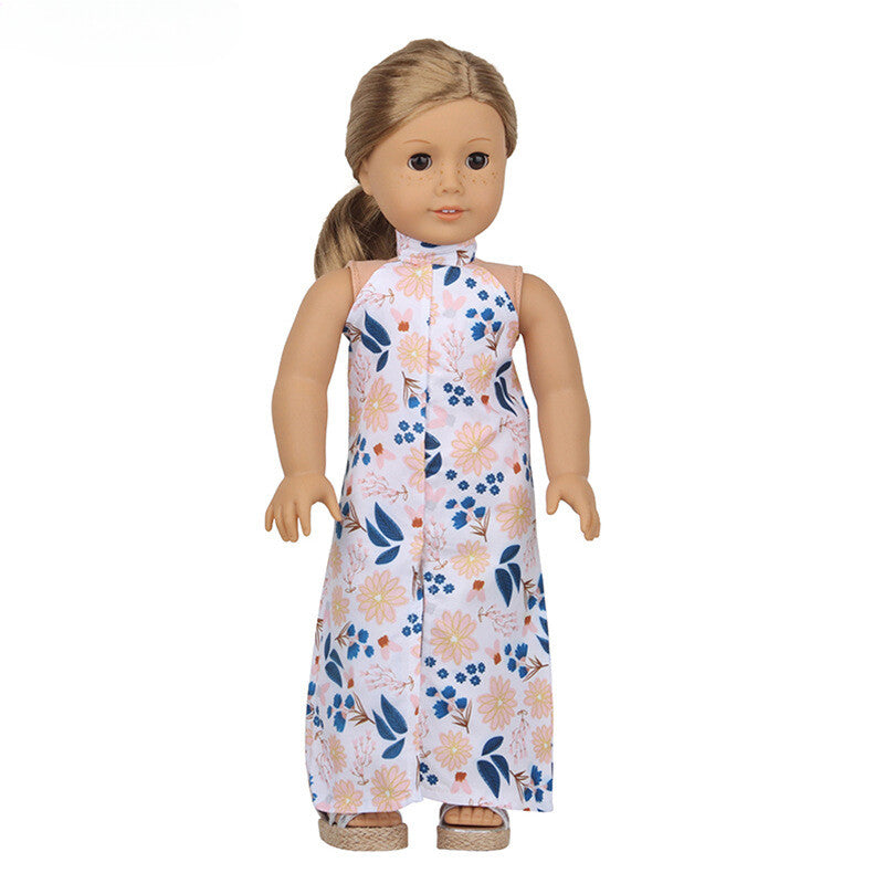 Floral Print Sleeveless Maxi Dress | 18" Doll Casual Outfit