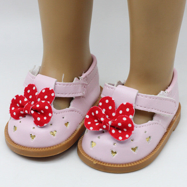Cartoon Minnie-Style Leather Shoes for 18" Doll | Mary Jane Flats