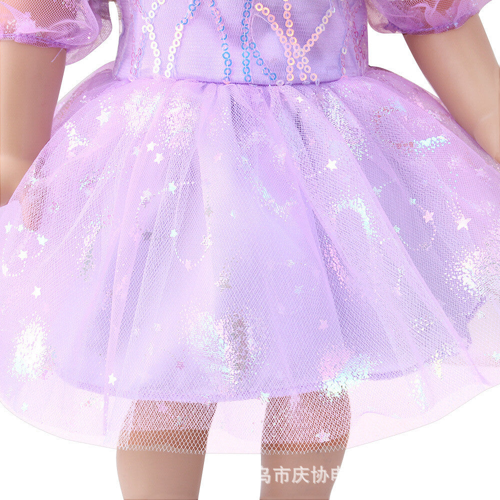 Bubble-Sleeve Party Dress & Headband Set | 18'' Doll