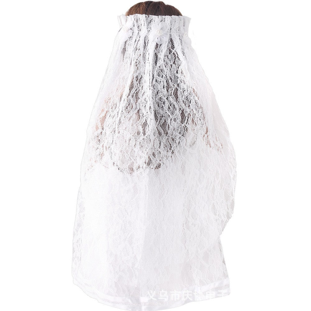 White Lace Wedding Dress & Veil for 18" Doll