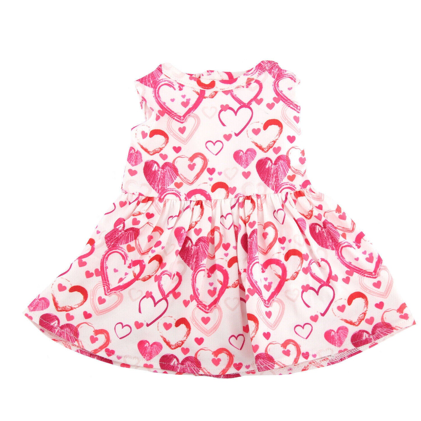 Pink Heart Pattern Party Dress | 18" Doll Clothes