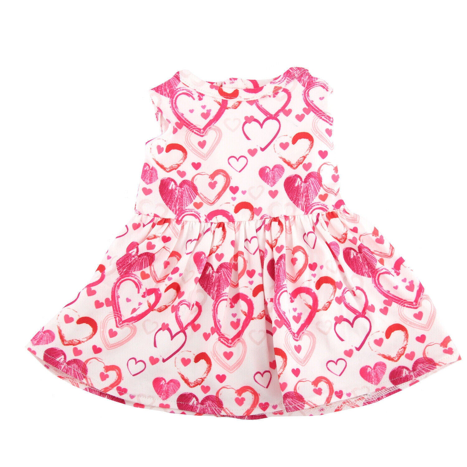 Pink Heart Pattern Party Dress | 18" Doll Clothes