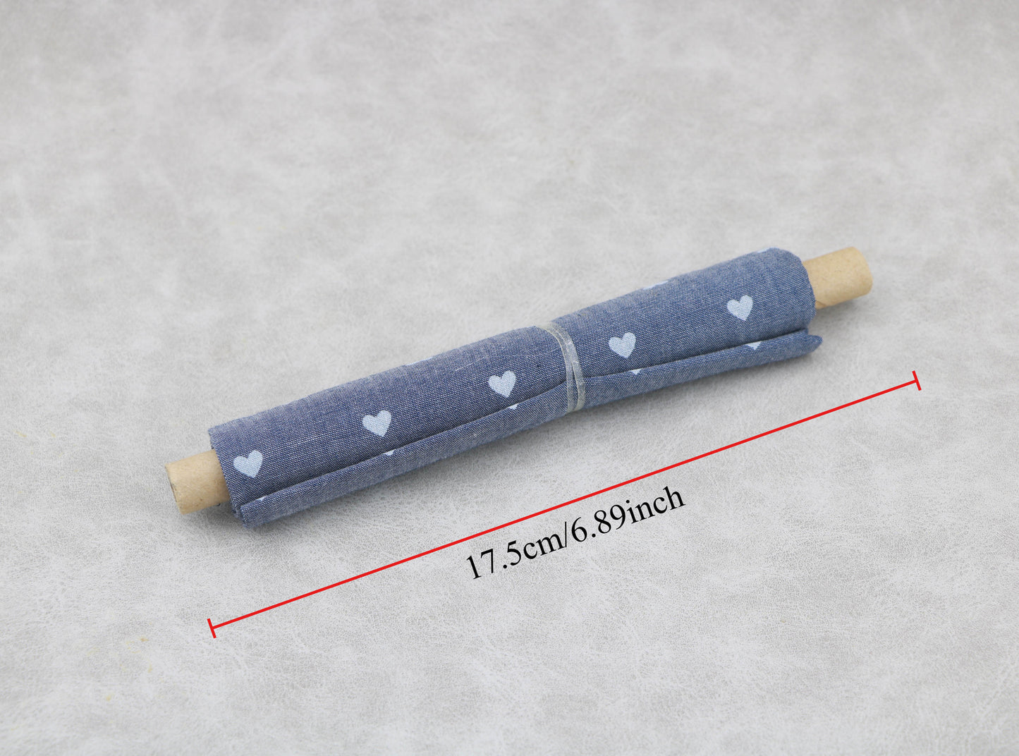 18" Doll Sewing Fabric Roll with White Hearts | Furniture & Dressmaking