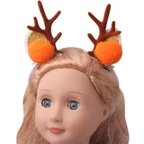 Christmas Gauze Skirt Outfit with Deer Hair Clips for 18" Dolls Clothes