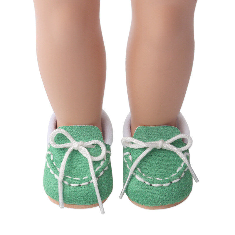Multi-Color Cotton Lace-Up Shoes for 18" Dolls