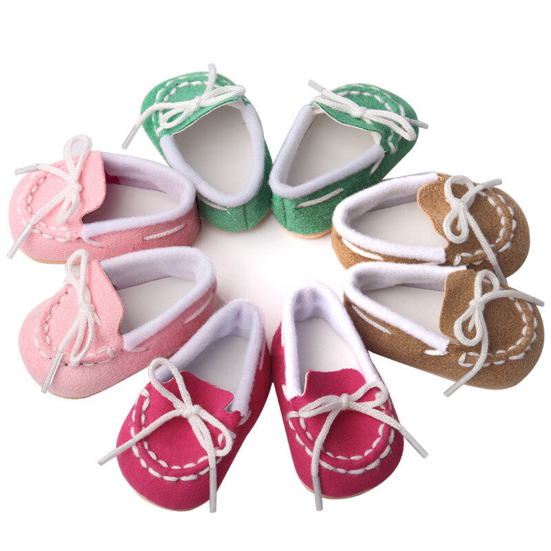 Multi-Color Cotton Lace-Up Shoes for 18" Dolls