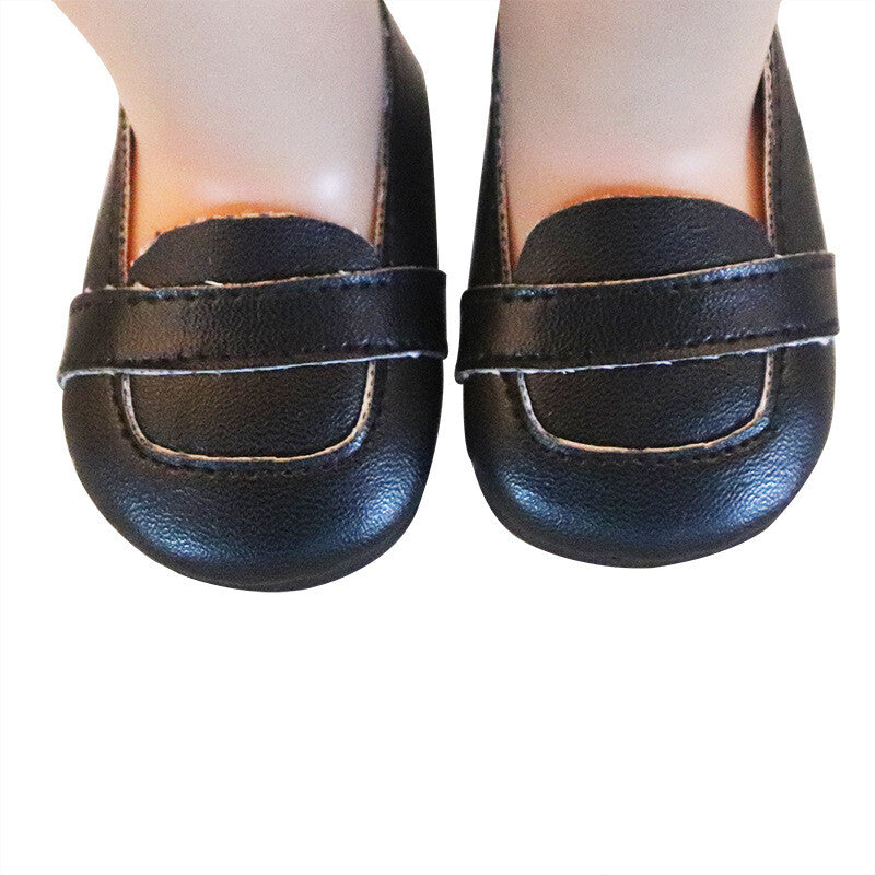 Black Flat Shoes for 18" Dolls footwear Accessories