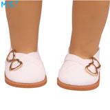 Faux Suede Double Heart Flats for 18" Dolls (Multiple Colors)