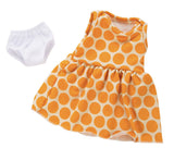 Orange Polka Dot Dress & Underwear Set | 18" Doll Outfit