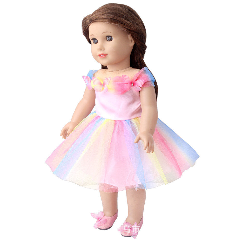 Pink Butterfly Mesh Party Dress | 18" Doll Outfit