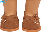 Faux Suede Double Heart Flats for 18" Dolls (Multiple Colors)