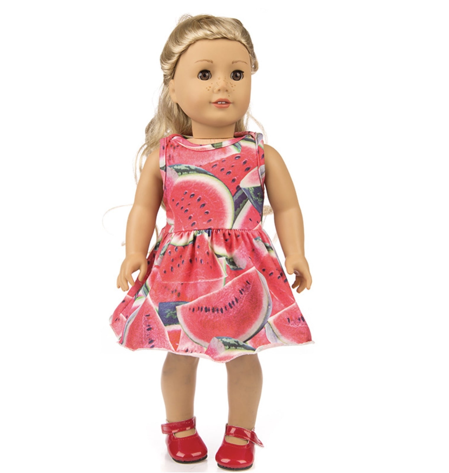 Watermelon Print Dress & Underwear Set | 18"  Doll Outfit