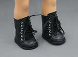 Black Leather Tie Boots for 18" Dolls