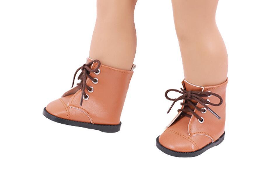 Brown Lace-Up Boots for 18" Doll shoes footwear