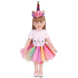Unicorn Rainbow Tulle Skirt Outfit | 18'' Doll