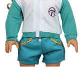 Sportswear Hoodie shirt & shorts set made for 18'' doll outfit