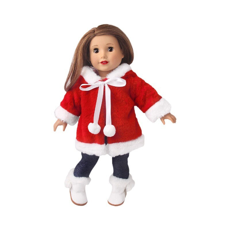 Christmas Reindeer Plush Coat for 18" Dolls Winter Clothes