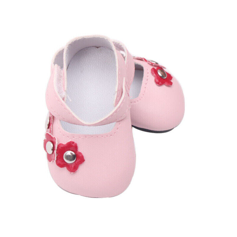 Cute Flower Accent Flats | Fits 18" Doll Footwear (Multi Colors)