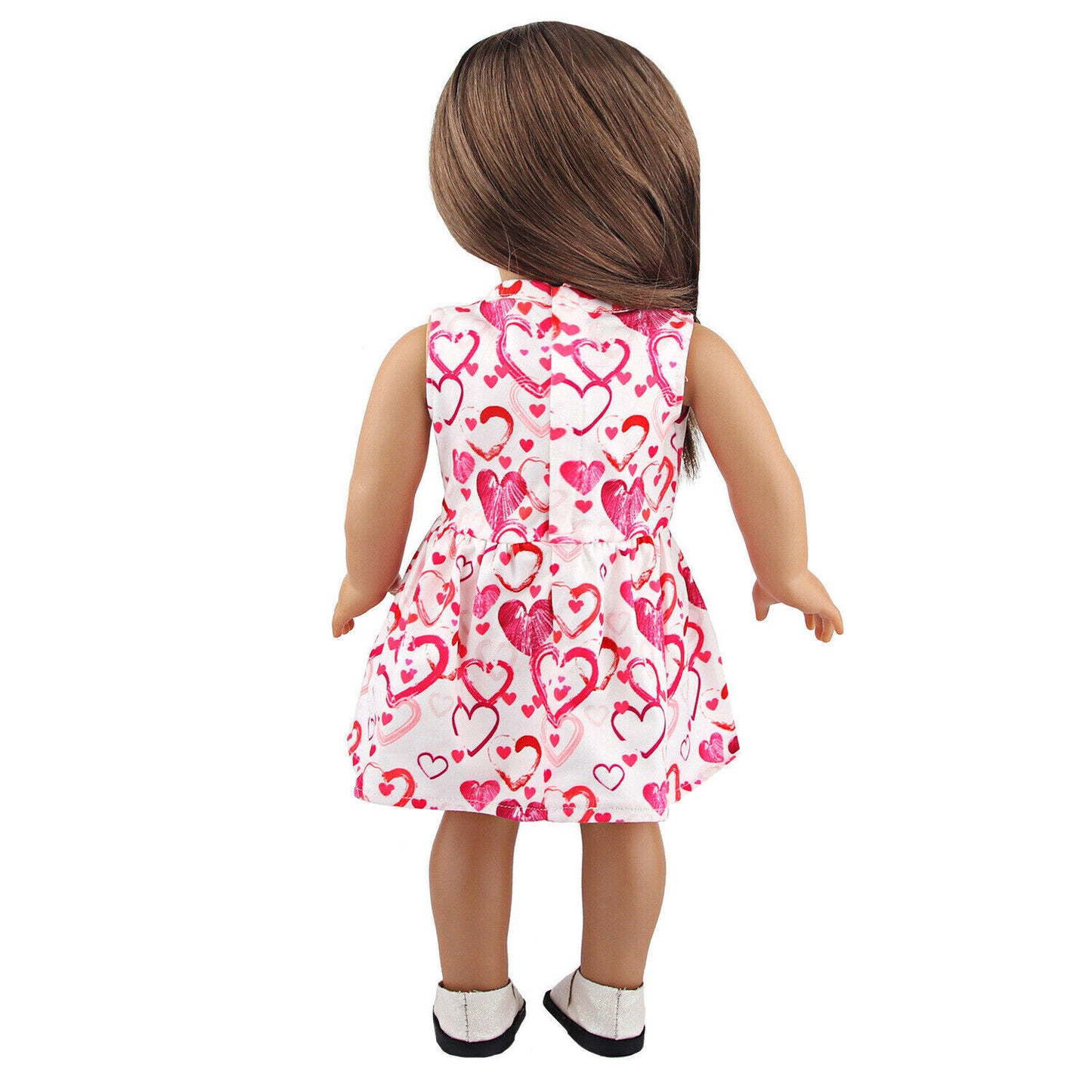 Pink Heart Pattern Party Dress | 18" Doll Clothes