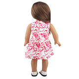 Pink Heart Pattern Party Dress | 18" Doll Clothes