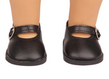 Black Mary Jane Flats | 18" Doll Shoes