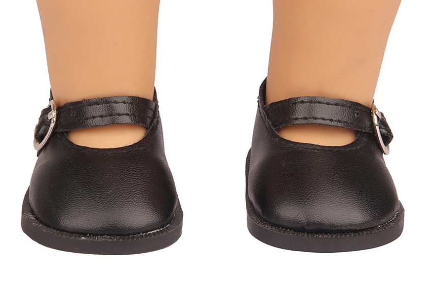 Black Mary Jane Flats | 18" Doll Shoes