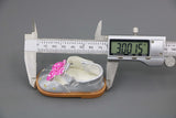 Silver Shimmer Flats with Pink Flower for 18" Doll shoes