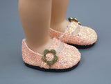 Pink Sequin Mary Jane Flats made for 18'' doll shoes