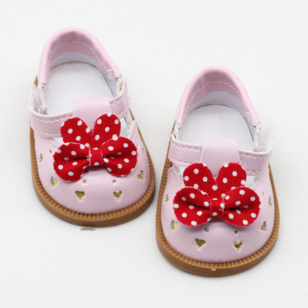 Cartoon Minnie-Style Leather Shoes for 18" Doll | Mary Jane Flats