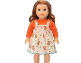 Fox Camisole Skirt & Shirt Outfit Set for 18" Dolls - 2 Piece Doll Clothes