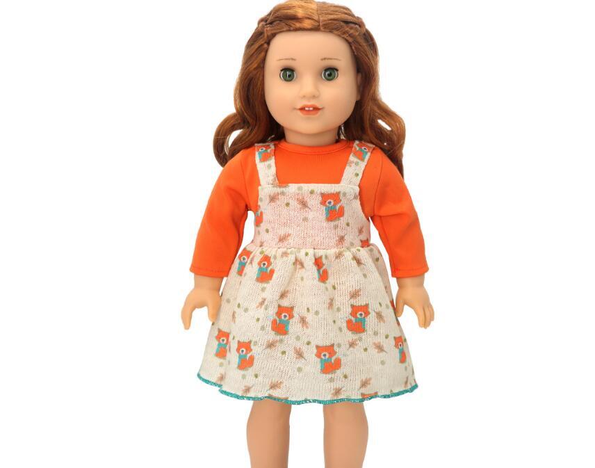 Fox Camisole Skirt & Shirt Outfit Set for 18" Dolls - 2 Piece Doll Clothes