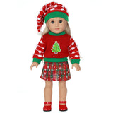 Christmas Outfit Sweater, Hat & Skirt Set | 18" Doll Clothes