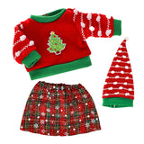Christmas Outfit Sweater, Hat & Skirt Set | 18" Doll Clothes