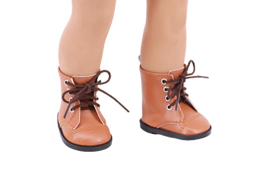 Brown Lace-Up Boots for 18" Doll shoes footwear