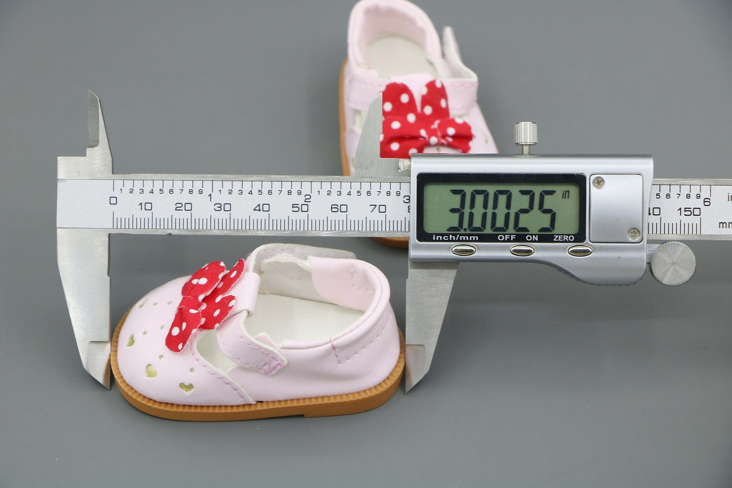 Pink Bow Accent White Flats for 18" shoes
