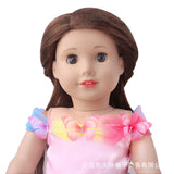 Pink Rainbow Butterfly Mesh Party Dress | 18" Doll Outfit