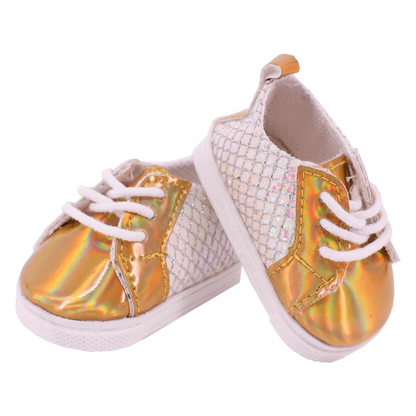 Golden Bow Tie Flats | Fits 18" Doll Outfit Shoes