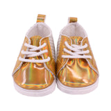Golden Bow Tie Flats | Fits 18" Doll Outfit Shoes