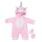 Animal Onesie Pajamas & Slippers for 18" Dolls Sleepover Clothes