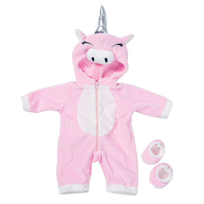 Animal Onesie Pajamas & Slippers for 18" Dolls Sleepover Clothes