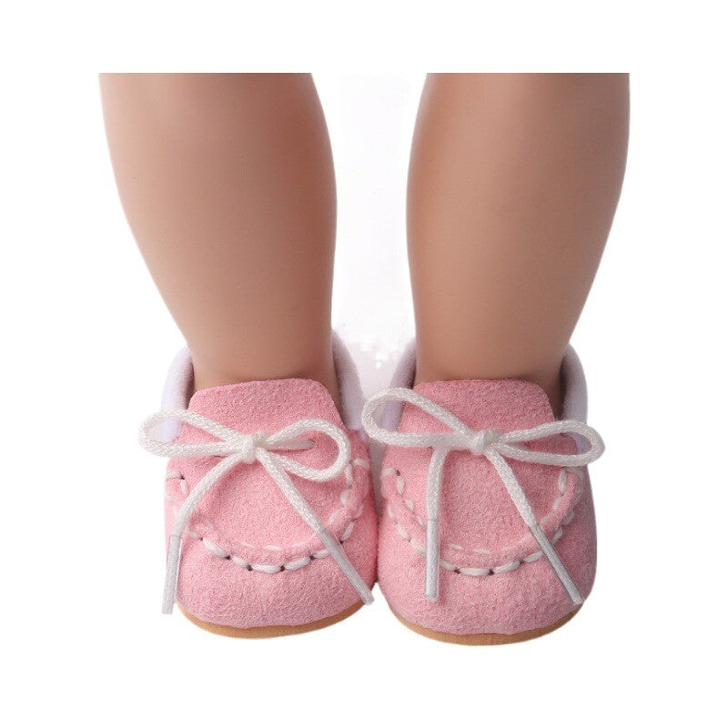 Multi-Color Cotton Lace-Up Shoes for 18" Dolls