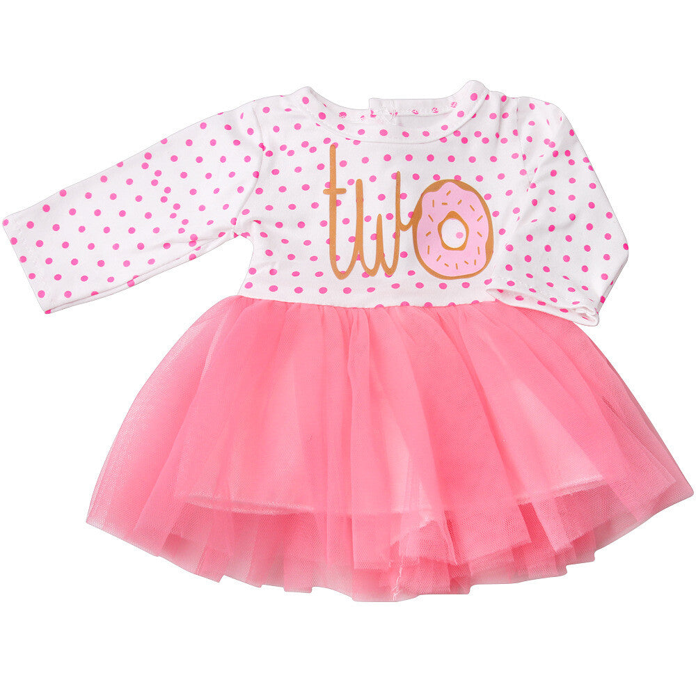 Donut Print Tulle Skirt Dress | 18" Doll Outfit