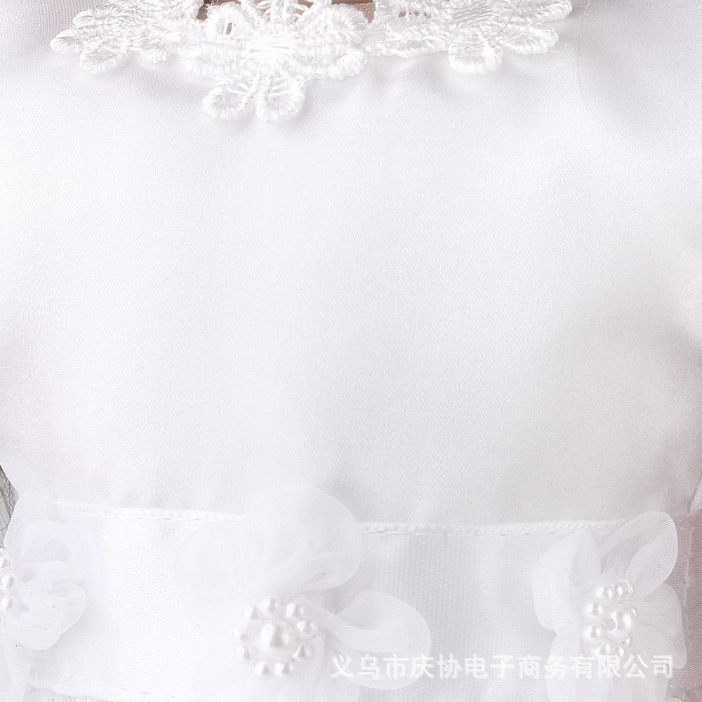 White Lace Wedding Dress & Veil for 18" Doll