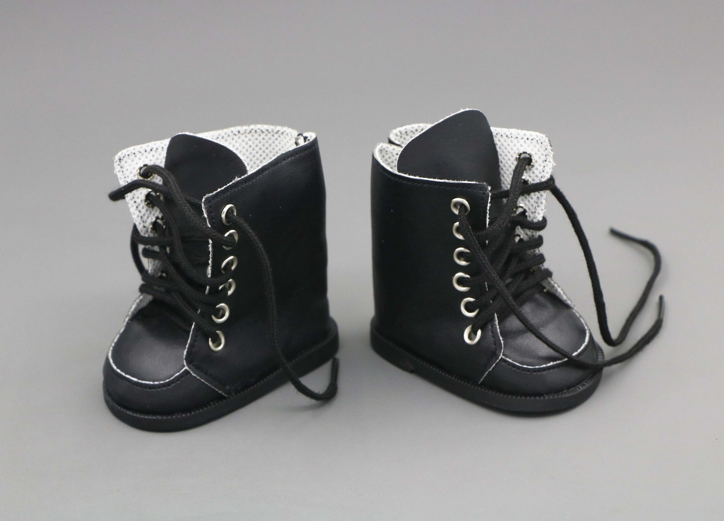 Black Leather Tie Boots for 18" Dolls