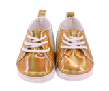 Shiny Golden Tie Flats for 18" Doll | Dress Up & Pretend Play Doll Shoes
